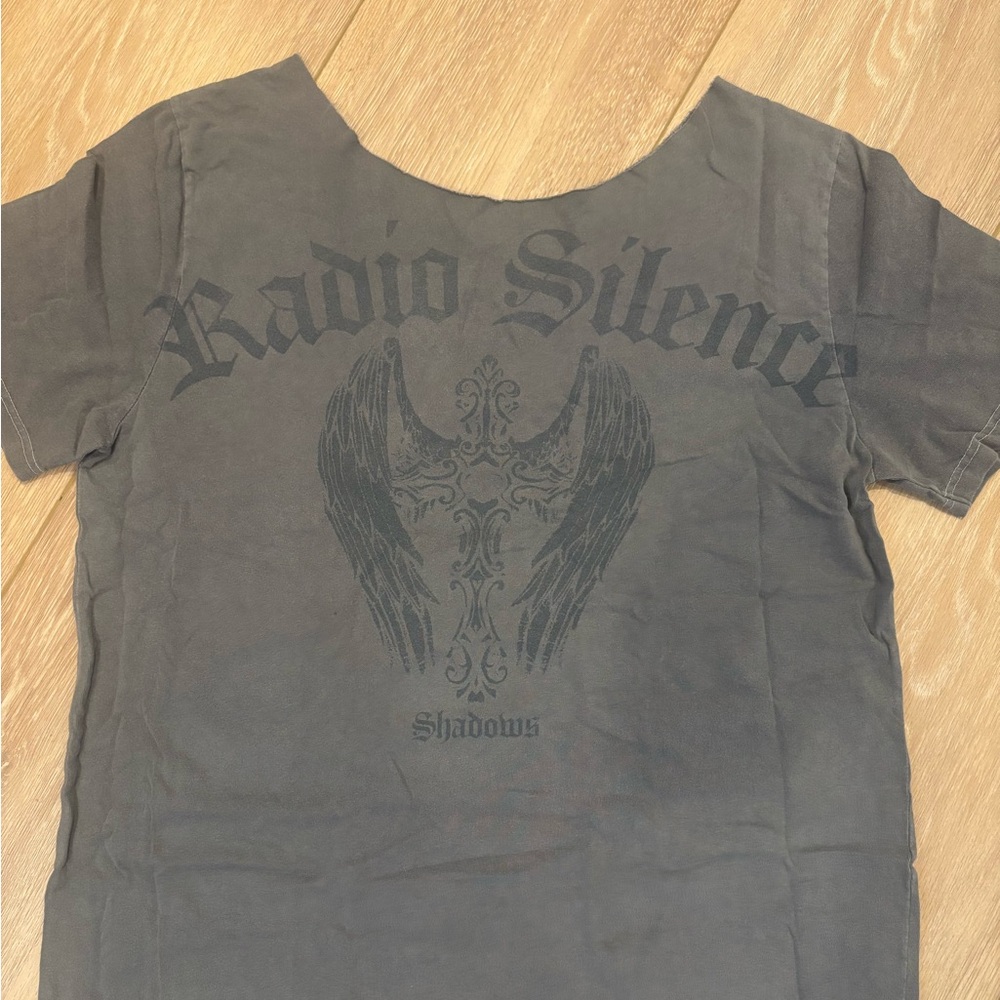 John Galt/ Brandy Melville Olive Gray Graphic Tee